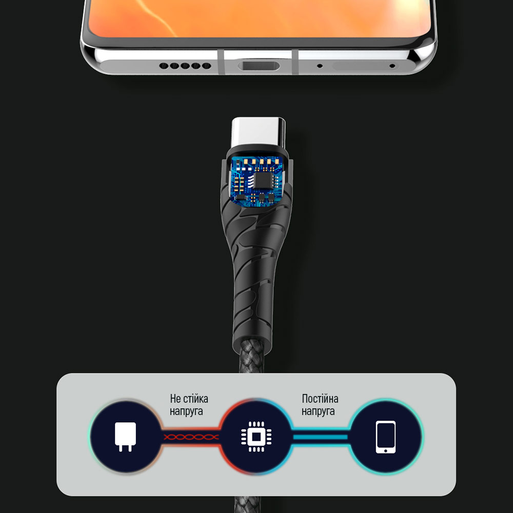 В Фокстрот Кабель COLORWAY Type-C - Type-C 3.0 А 1 м Grey (CW-CBPDCC040-GR)