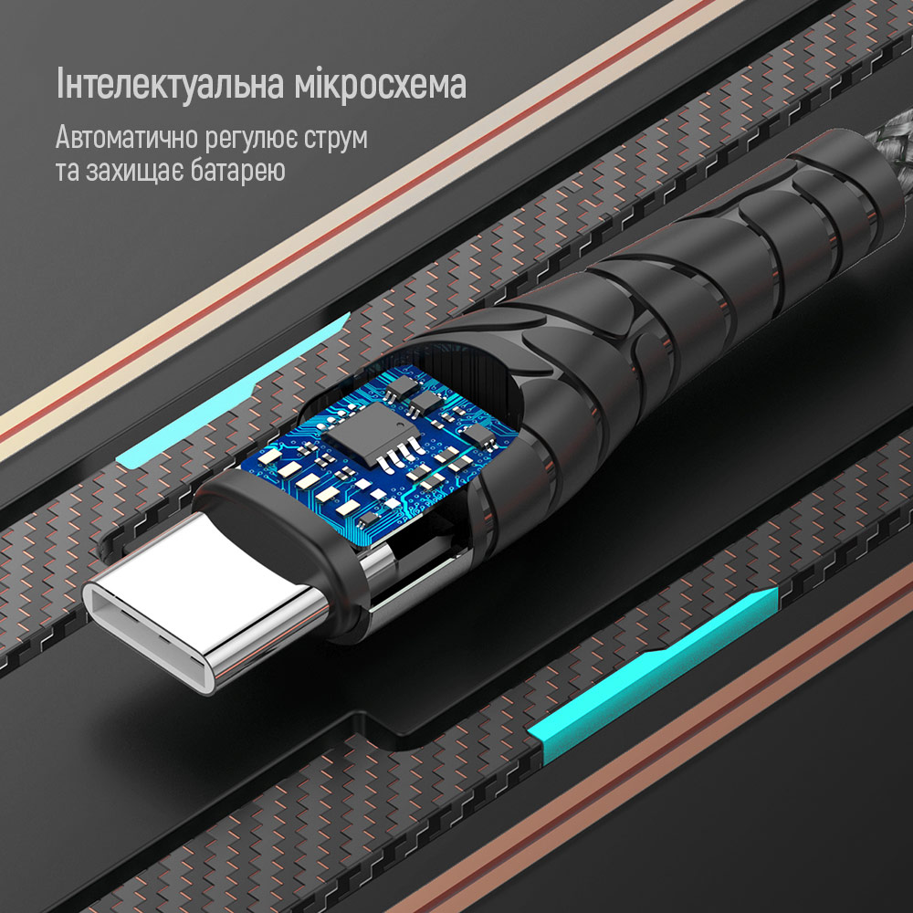 Фото Кабель COLORWAY Type-C - Type-C 3.0 А 2 м Grey (CW-CBPDCC039-GR)