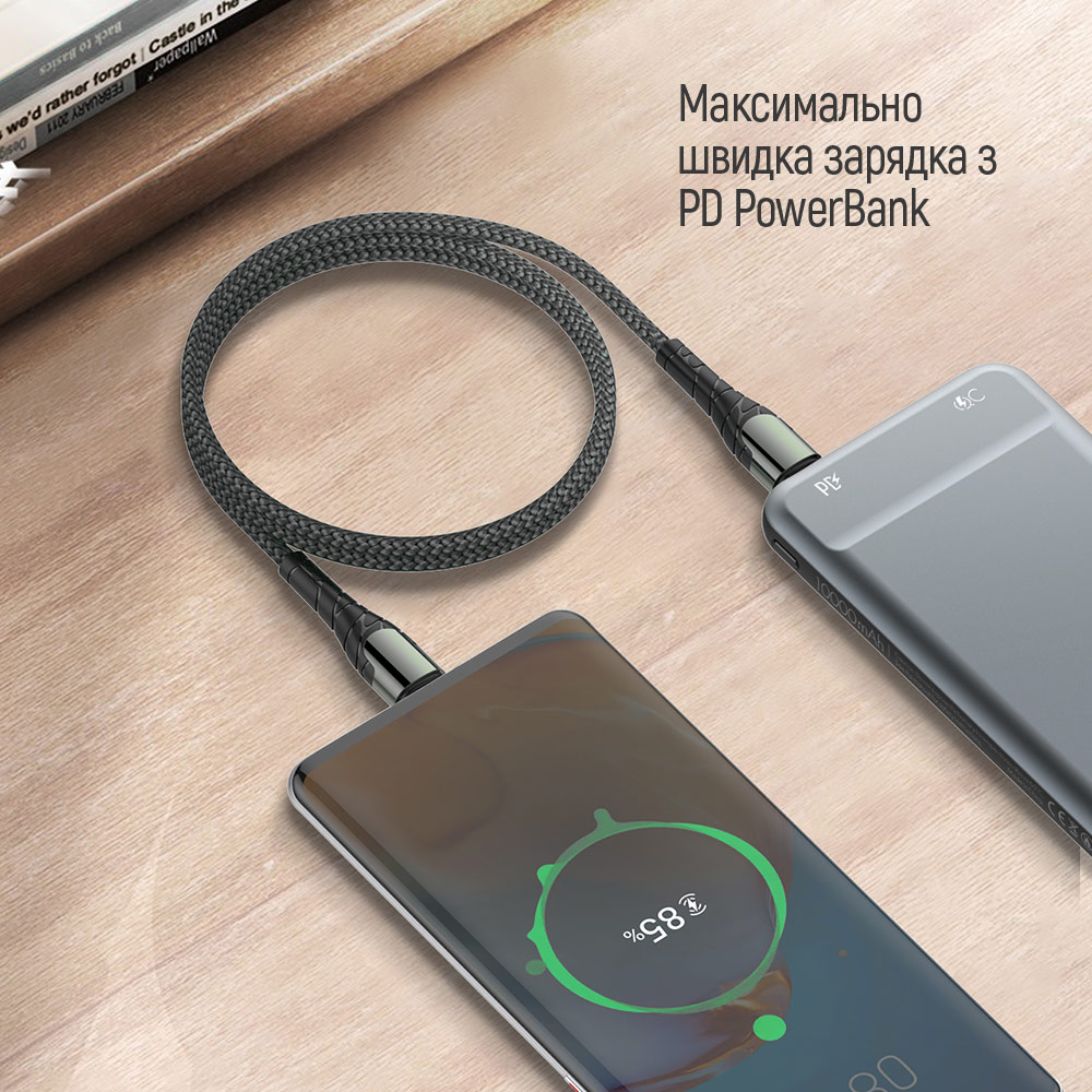 Фото 4 Кабель COLORWAY Type-C - Type-C 3.0 А 2 м Grey (CW-CBPDCC039-GR)