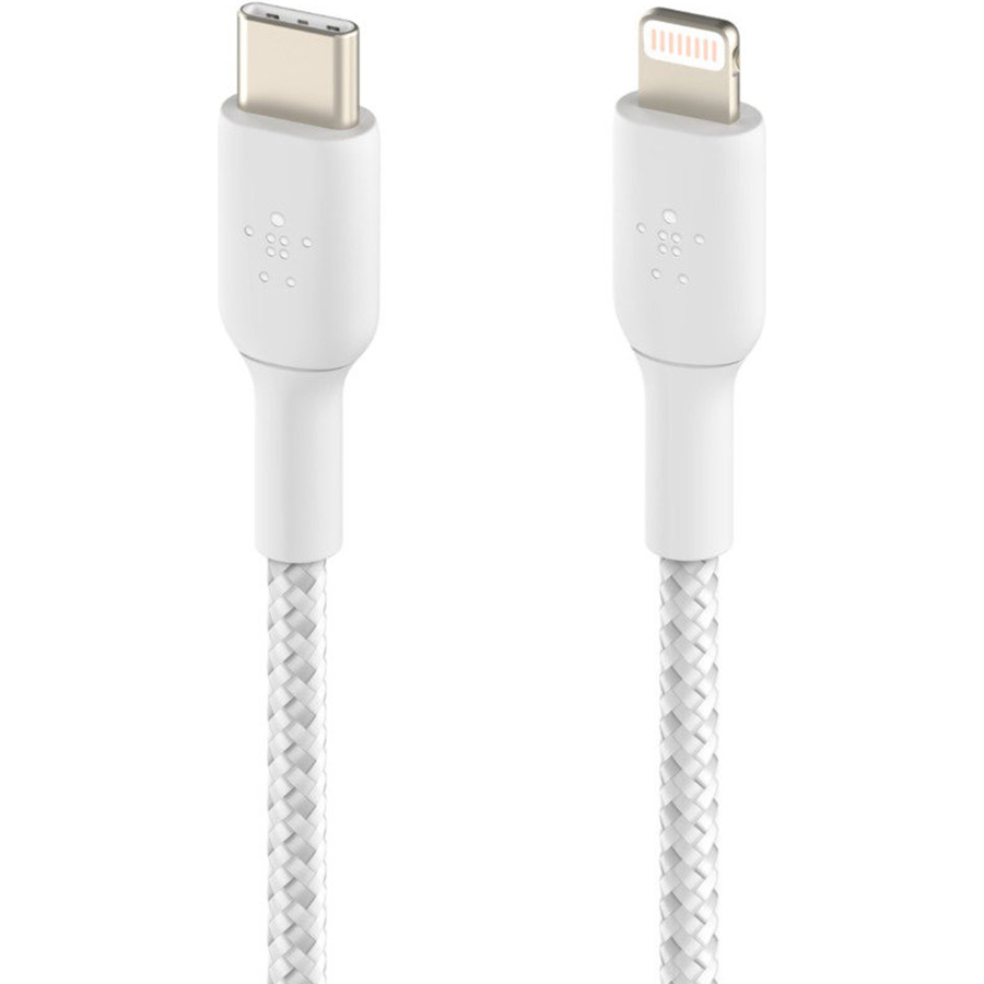 Кабель BELKIN USB-С - Lightning BRAIDED 2 м White (CAA004BT2MWH)