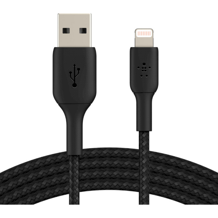 Кабель BELKIN USB-A - Lightning BRAIDED 2 м black (CAA002BT2MBK)