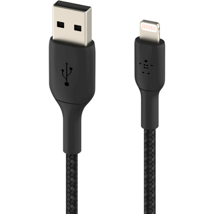 Кабель BELKIN USB-A - Lightning BRAIDED 2 м black (CAA002BT2MBK) Тип Lightning - USB/HDMI