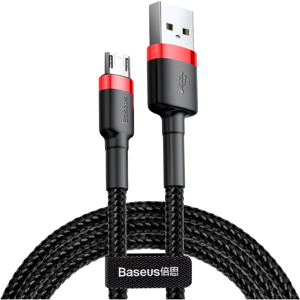 

Кабель Baseus Cafule USB - MicroUSB 0.5 м Red+Black (CAMKLF-A91), Cafule USB - MicroUSB 0.5M Червоний+Чорний