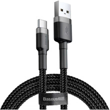 Кабель Baseus Cafule USB - Type-C 2 м Gray+Black (CATKLF-CG1)