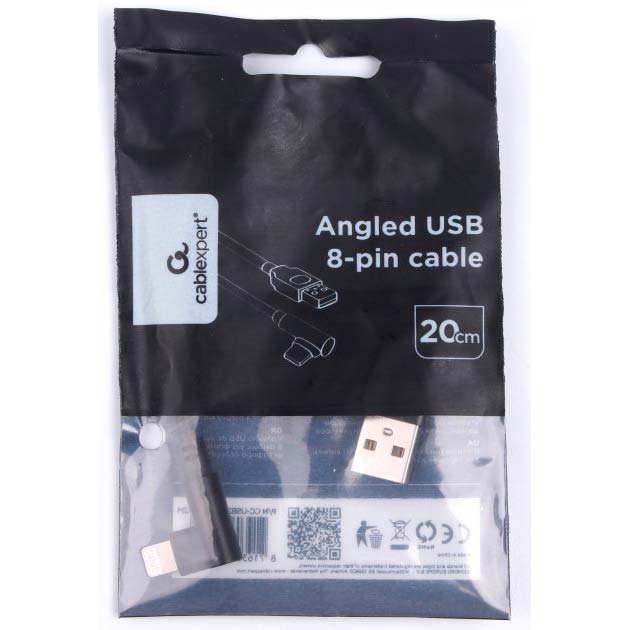 Кабель CABLEXPERT USB 2.0 - Lightning 0.2 м (CC-USB2-AMLML-0.2M) Длина 0.2