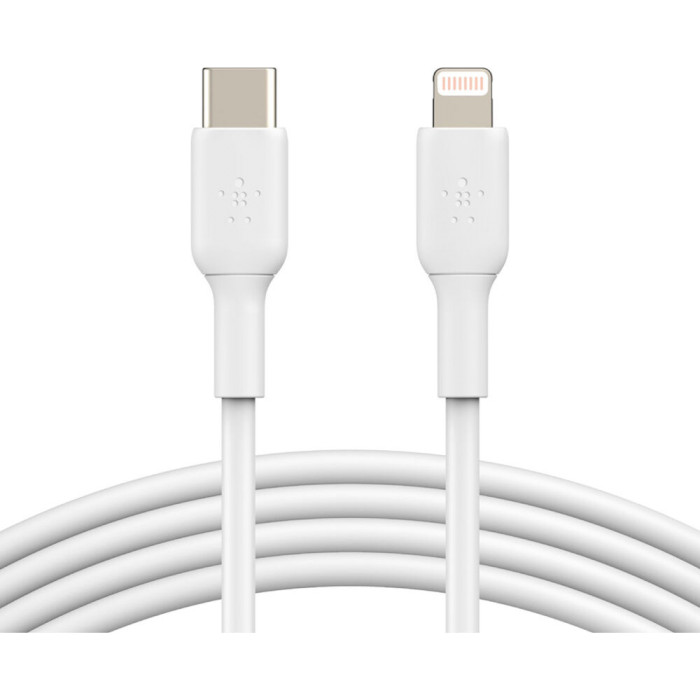 

Кабель BELKIN USB-С - Lightning 1 m white (CAA003BT1MWH), USB-С - Lightning, PVC, 1m, white (CAA003BT1MWH)