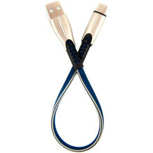 Кабель DENGOS Type-C-USB 0.25 м blue (PLS-TC-SHRT-PLSK-BLUE)