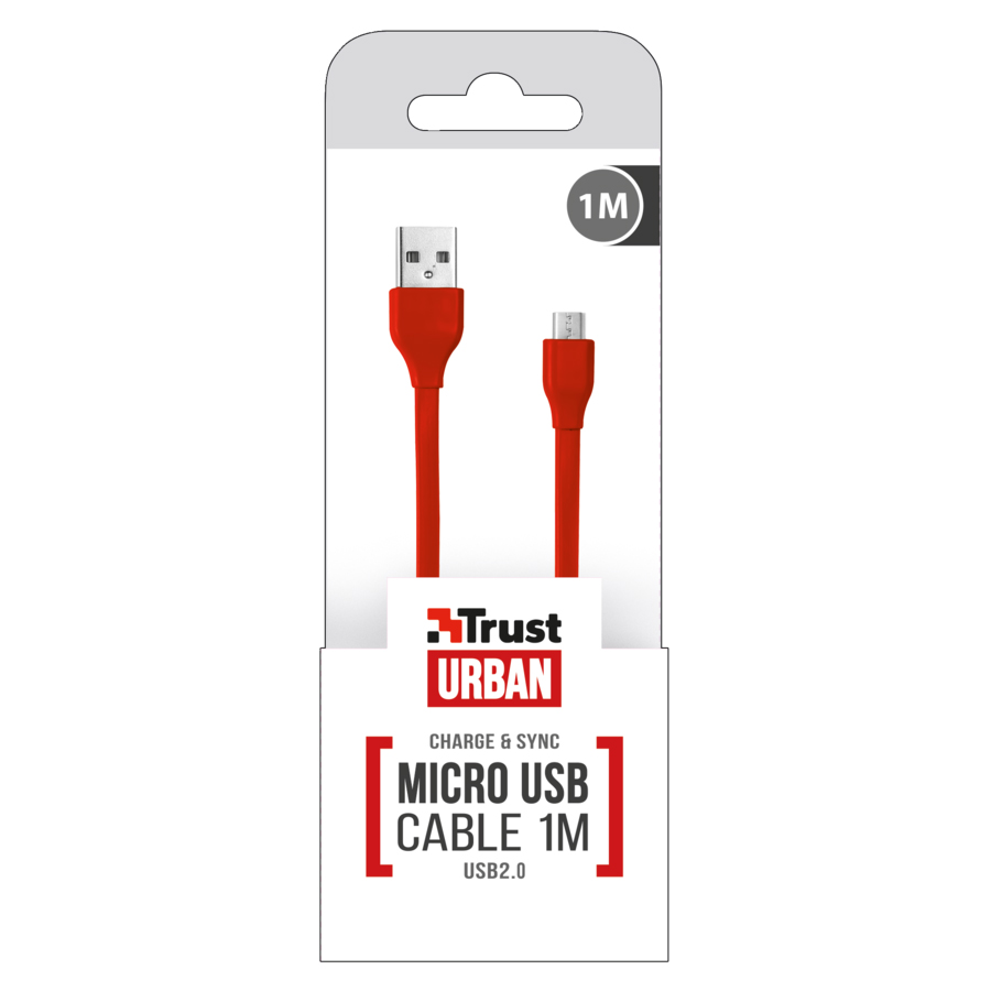 Кабель TRUST URBAN Micro-USB Cable Red 1m  (20137) Тип USB - micro-USB