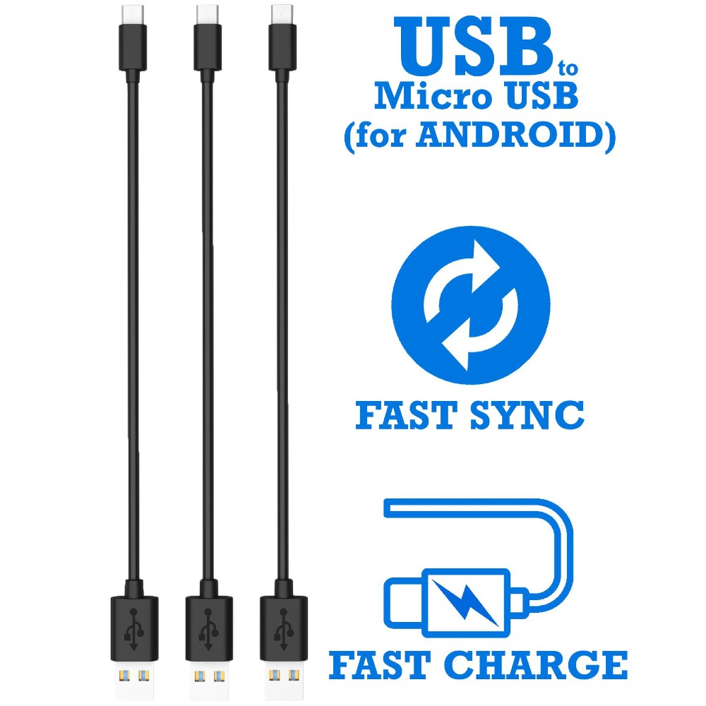 Набор кабелей TIMSTOOL 3 MicroUSB ChargeSync Black 21 см (DC21-MU-BL) Тип USB - micro-USB