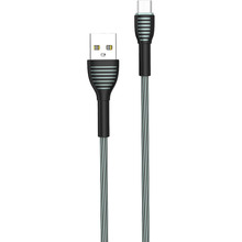 Кабель Colorway USB - Micro-USB (braided cloth) 3А 1м Grey (CW-CBUM041-GR)