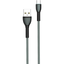 Кабель Colorway USB - USB Type-C (braided cloth) 3А 1м Grey (CW-CBUC041-GR)