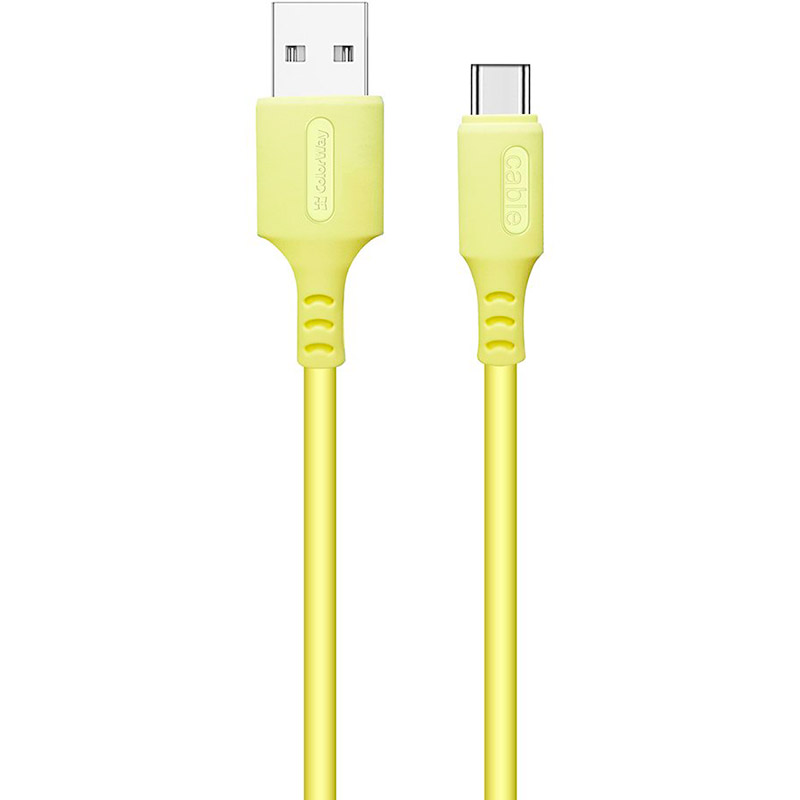 Кабель Colorway USB - USB Type-C (soft silicone) 2.4а 1 м Yellow (CW-CBUC043-Y)