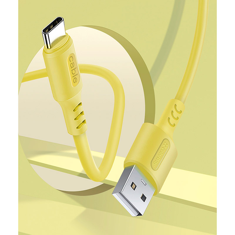 Фото 4 Кабель Colorway USB - USB Type-C (soft silicone) 2.4а 1 м Yellow (CW-CBUC043-Y)