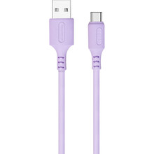 Кабель Colorway USB - USB Type-C (soft silicone) 2.4а 1м Violet (CW-CBUC044-PU)