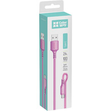 Кабель Colorway USB - USB Type-C (soft silicone) 2.4а 1м Violet (CW-CBUC044-PU)