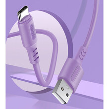 Кабель Colorway USB - USB Type-C (soft silicone) 2.4а 1м Violet (CW-CBUC044-PU)