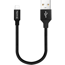 Кабель COLORWAY USB - Lightning 2.4А 25 см Black (CW-CBUL048-BK)