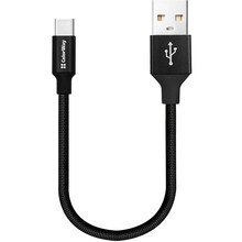 Кабель Colorway USB - USB Type-C 2.4А 25см Black (CW-CBUC048-BK)