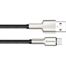 Кабель COLORWAY USB - MicroUSB head metal 1 м Black (CW-CBUM046-BK)