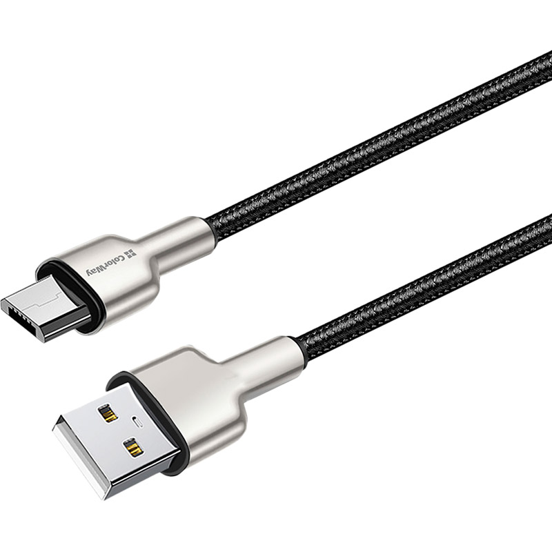 Кабель COLORWAY USB - MicroUSB head metal 1 м Black (CW-CBUM046-BK) Длина 1