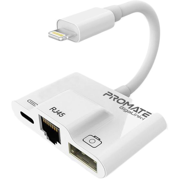 

Адаптер PROMATE Lightning - RJ45 White (gigalink-i.white), Lightning - RJ45 gigalink-i.white