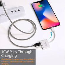 Адаптер PROMATE Lightning/USB 3.0 OTG+AUX 3.5 мм+10 Вт Lightning-in White (mediabridge-i.white)
