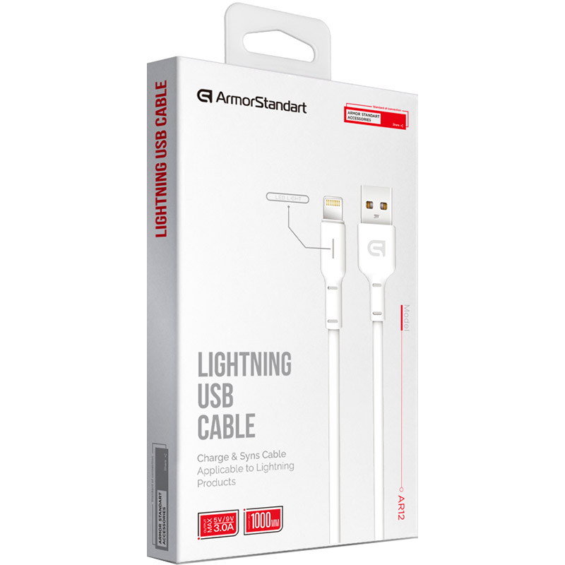 Внешний вид Кабель ARMORSTANDART AR12 USB - Lightning 3A 1 м White (ARM59531)