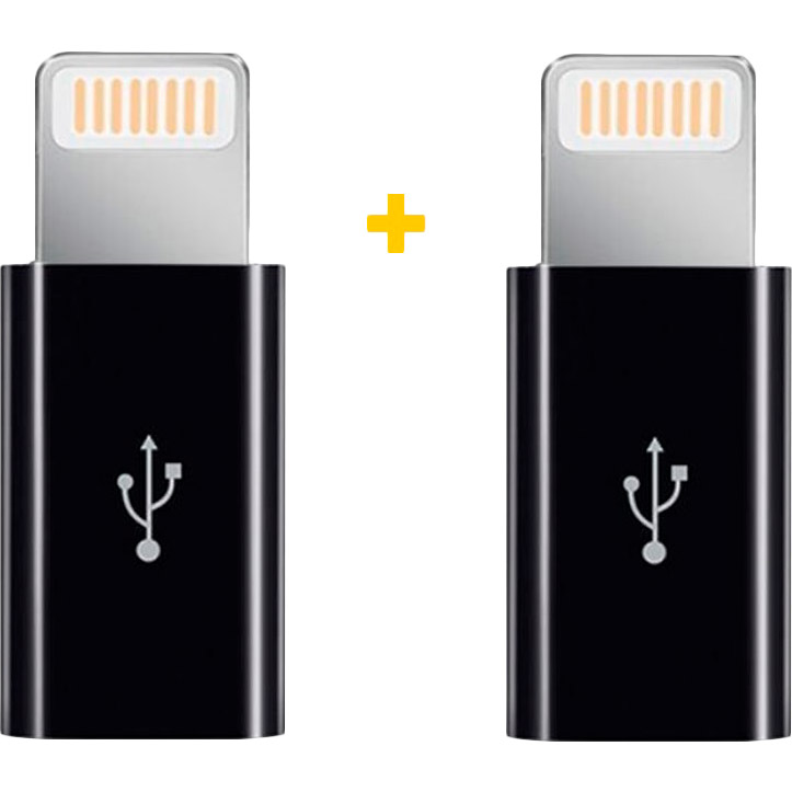 Адаптер XOKO AC-030 MicroUSB - Lightning 2 шт Black (XK-AC030-BK2)
