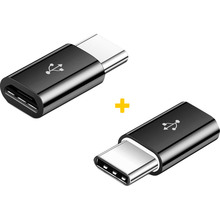 Адаптер XOKO AC-014 MicroUSB - USB Type-C 2 шт Black (XK-AC014-BK2)