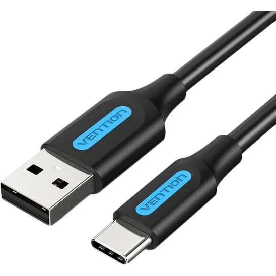 Photos - Cable (video, audio, USB) Vention Кабель  USB Type-C - USB 3A Quick Charge 1.5 м Black  COKBG (COKBG)