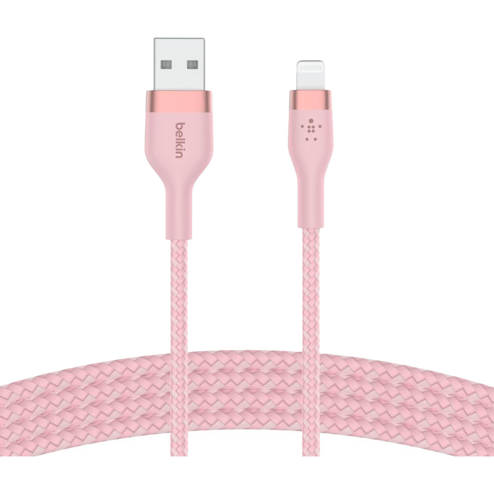 

Кабель BELKIN BRAIDED SILICONE USB - Lightning 1 м Pink (CAA010BT1MPK), Кабель USB-A - Lightning, BRAIDED SILICONE,