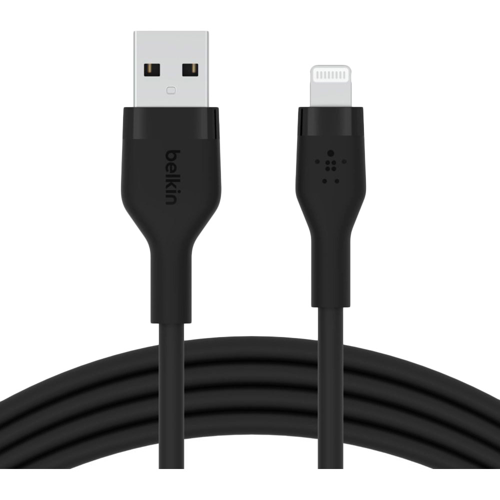 

Кабель BELKIN SILICONE USB - Lightning 1 м Black (CAA008BT1MBK), Кабель USB-A - Lightning, SILICONE, 1m, black