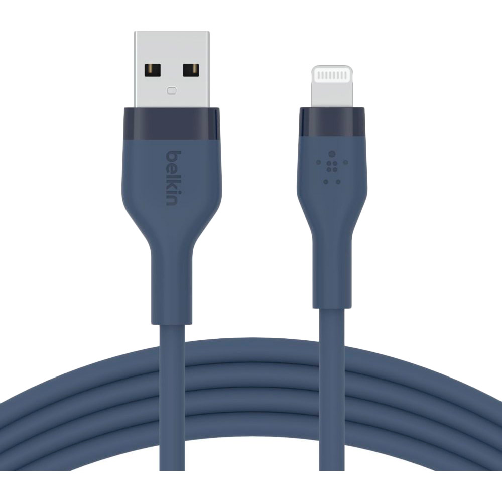 

Кабель BELKIN SILICONE USB - Lightning 1 м Blue (CAA008BT1MBL), Кабель USB-A - Lightning, SILICONE, 1m, blue