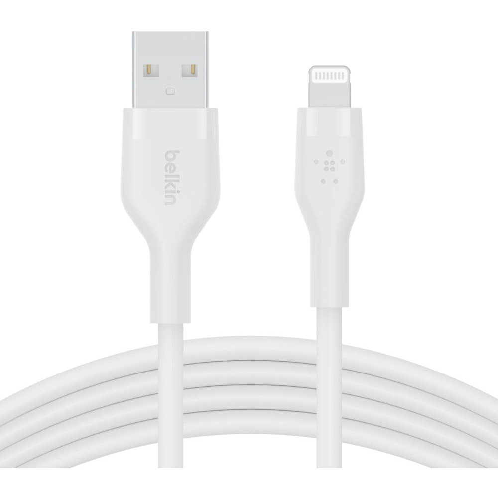 

Кабель BELKIN SILICONE USB - Lightning 1 м White (CAA008BT1MWH), Кабель USB-A - Lightning, SILICONE, 1m, white