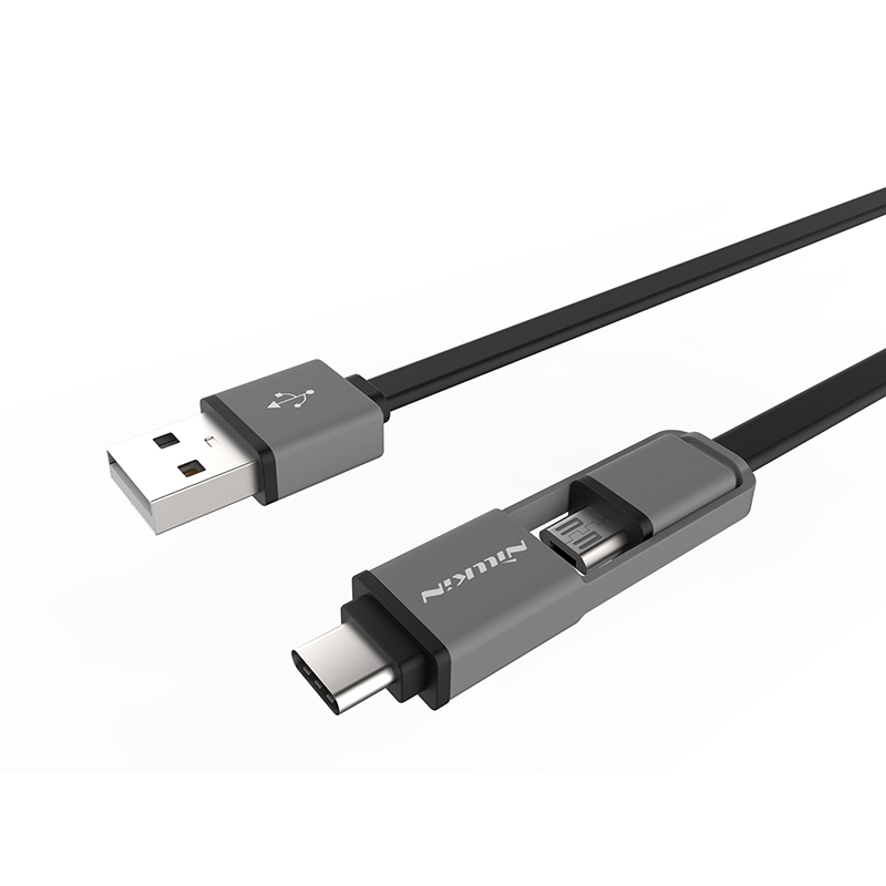 Кабель NILLKIN Plus USB - micro-USB/USB 3.1 Type-C - 120см (Black) Тип USB - micro-USB/USB Type-C