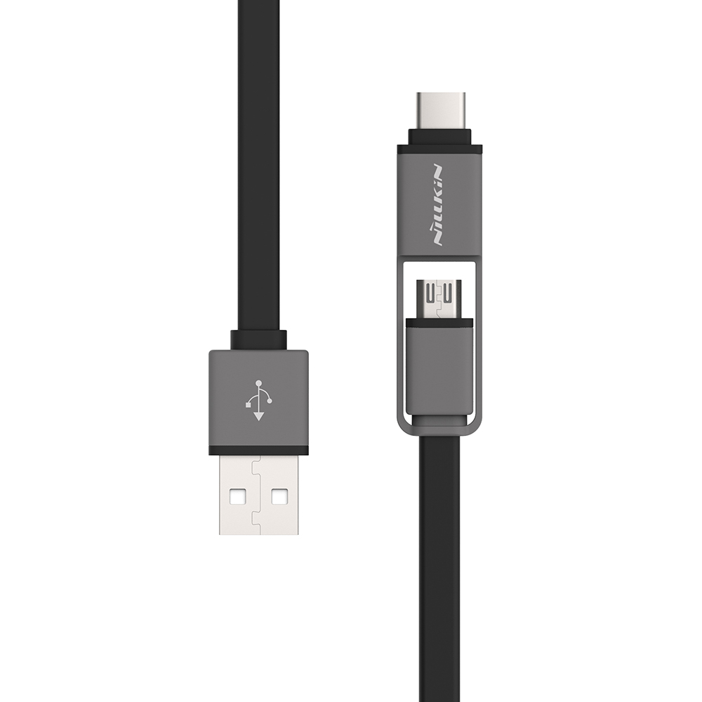 Кабель NILLKIN Plus USB - micro-USB/USB 3.1 Type-C - 120см (Black) Подсветка False