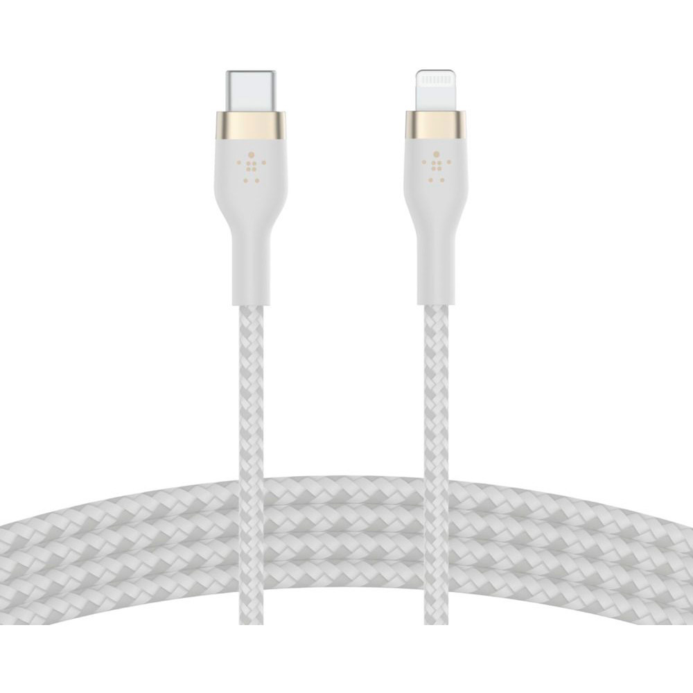 

Кабель BELKIN BRAIDED SILICONE USB Type-C - Lightning 1 м White (CAA011BT1MWH), Кабель USB-С - Lightning, BRAIDED SILICONE,