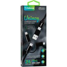 Кабель GELIUS Pro Unimog 6в1 USB/USB-C to Light./microUSB/USB-C, 1м