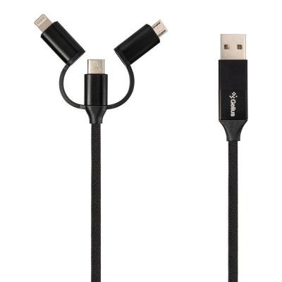 Кабель GELIUS Pro Unimog 6в1 USB/USB-C to Light./microUSB/USB-C, 1м Тип USB/USB Type-C – Lightning/micro-USB/USB Type-C