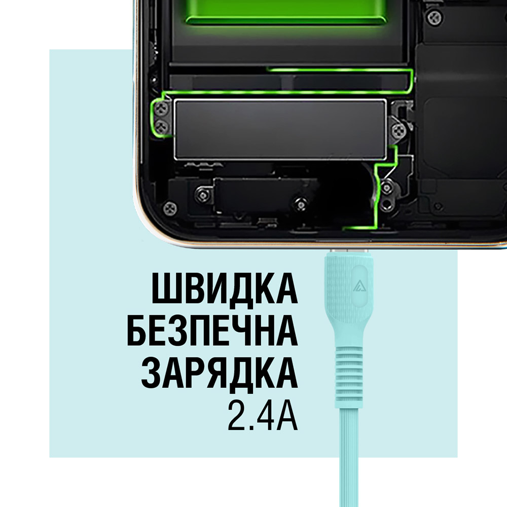 Фото 4 Кабель ACCLAB USB to Lightning 1.2м Mint (1283126518195)