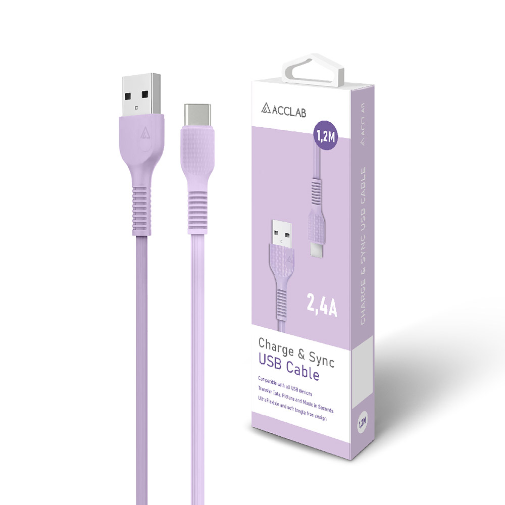Внешний вид Кабель ACCLAB USB to Lightning 1.2м Violet (1283126518218)