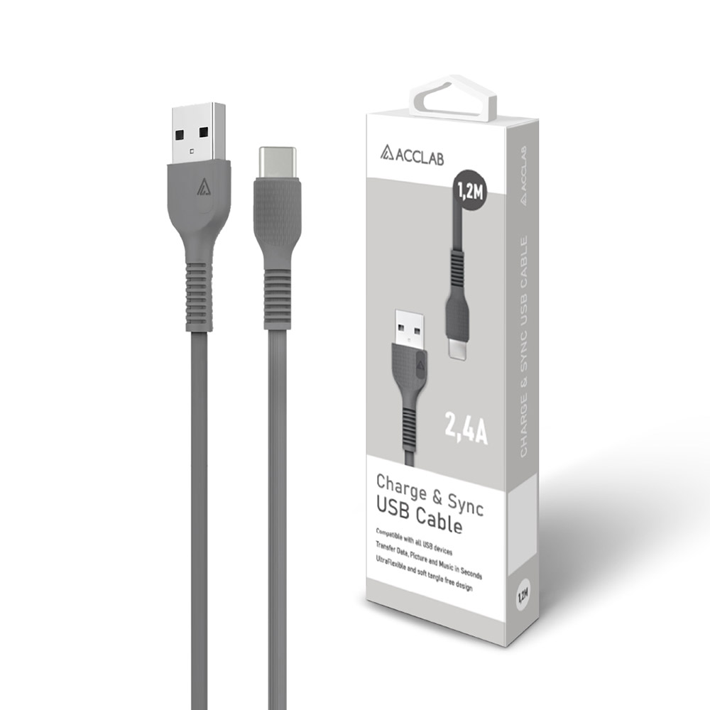 Внешний вид Кабель ACCLAB USB to Type-C 1.2м Black (1283126518232)