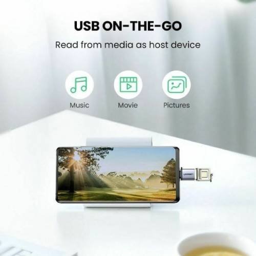 Внешний вид Адаптер UGREEN US270 OTG Type-C 3.1 M - USB 3.0 F Gray (UGR-50283)