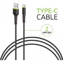 Кабель INTALEO USB - Type-C 2 м Черный (1283126521423)
