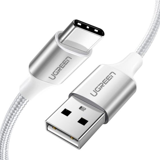 Кабель Ugreen US288 USB 2.0 to USB Type-C Cable Nickel Plating Aluminum Braid 3A 1.5 м White (60132) Кабель Ugreen US288 USB 2.0 to USB Type-C Cable Nickel Plating Aluminum Braid 3A 1.5 м White (60132)