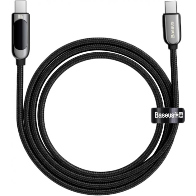 Кабель BASEUS USB3.1 Type-C M-M 2 м 100W Black Display Fast Charging (CATSK-C01) Тип USB Type-С - USB Type-С