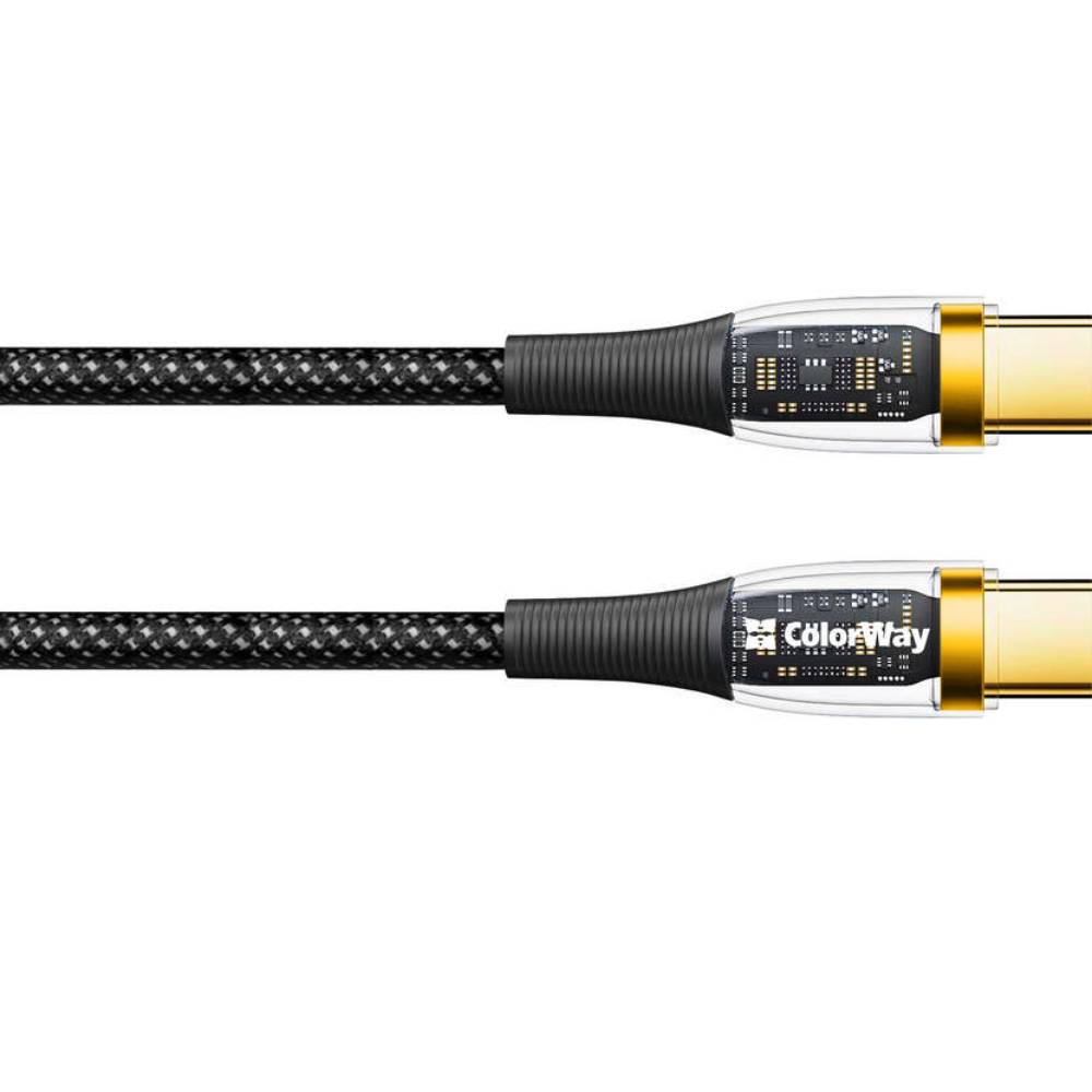 Кабель COLORWAY Type-C - Type-C 100W/5А 1.2 м (CW-CBPDCC053-BK) Тип USB Type-С - USB Type-С