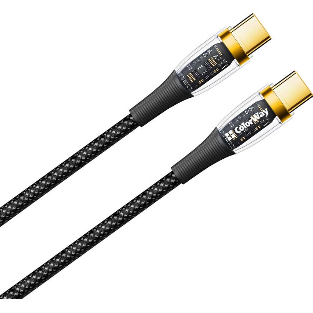Кабель COLORWAY Type-C - Type-C 100W/5А 1.2 м (CW-CBPDCC053-BK) Длина 1.2