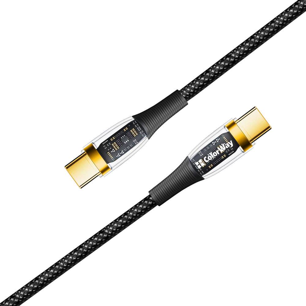 Кабель COLORWAY Type-C - Type-C 100W/5А 1.2 м (CW-CBPDCC053-BK) Подсветка False