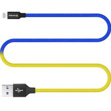 Кабель COLORWAY USB - Lightning (National) 2.4А 1 м Blue/Yelow (CW-CBUL052-BLY)